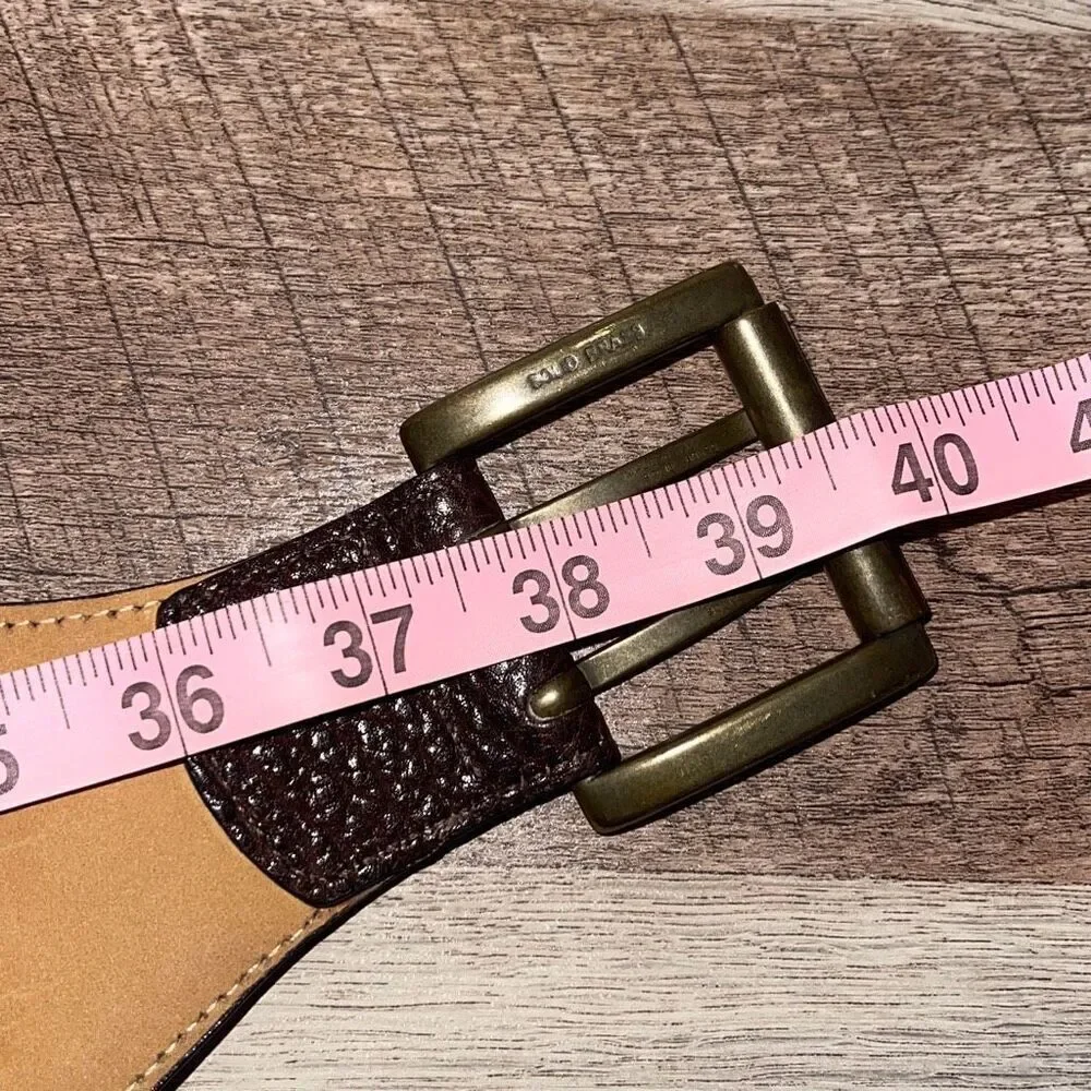The W by Worth Collection Womens Pebble Leather Wide Strap Fashion Belt Brown OS